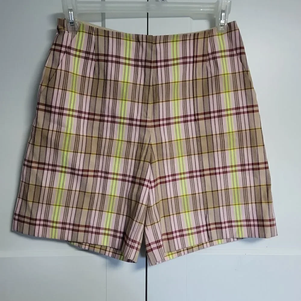 Topshop bermuda plaid shorts